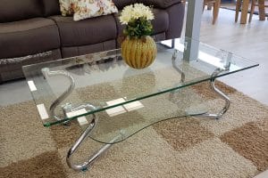 שולחן סלון מלבן זכוכית 183