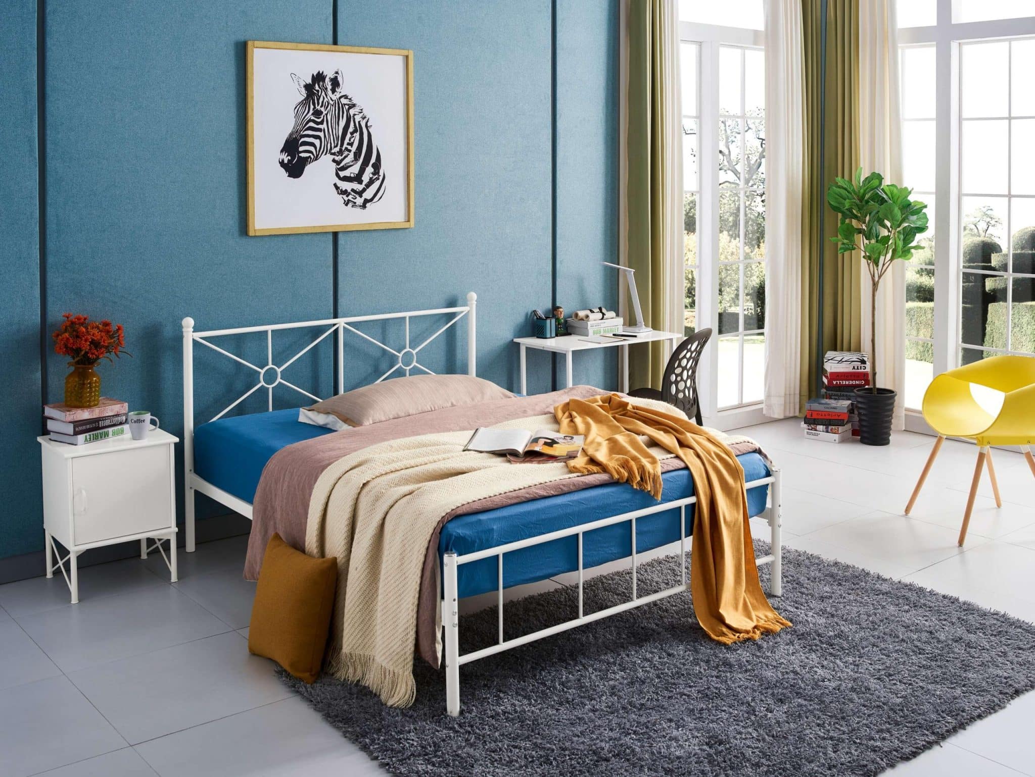 מיטה וקצת 120X190 דגם דבורה (שחור / לבן)